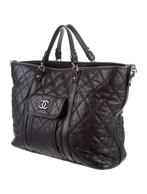 big chanel bag|Chanel large zipped shopping bag.